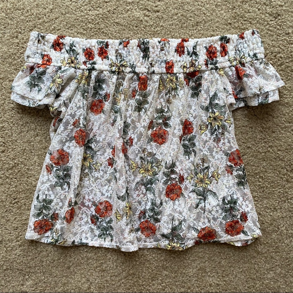 Floral Lace Off the Shoulder Top FREE SHIPPING!